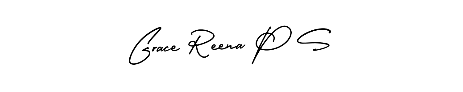 It looks lik you need a new signature style for name Grace Reena P S. Design unique handwritten (AmerikaSignatureDemo-Regular) signature with our free signature maker in just a few clicks. Grace Reena P S signature style 3 images and pictures png