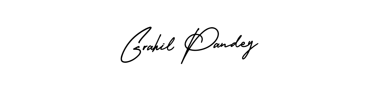 AmerikaSignatureDemo-Regular is a professional signature style that is perfect for those who want to add a touch of class to their signature. It is also a great choice for those who want to make their signature more unique. Get Grahil Pandey name to fancy signature for free. Grahil Pandey signature style 3 images and pictures png