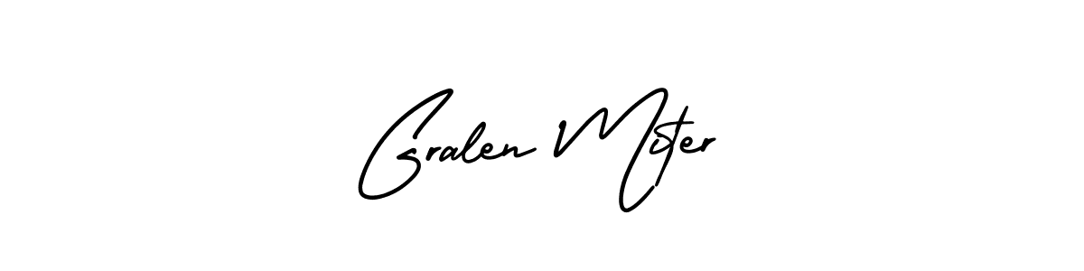 Check out images of Autograph of Gralen Miter name. Actor Gralen Miter Signature Style. AmerikaSignatureDemo-Regular is a professional sign style online. Gralen Miter signature style 3 images and pictures png