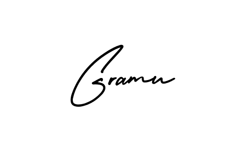 How to make Gramu name signature. Use AmerikaSignatureDemo-Regular style for creating short signs online. This is the latest handwritten sign. Gramu signature style 3 images and pictures png