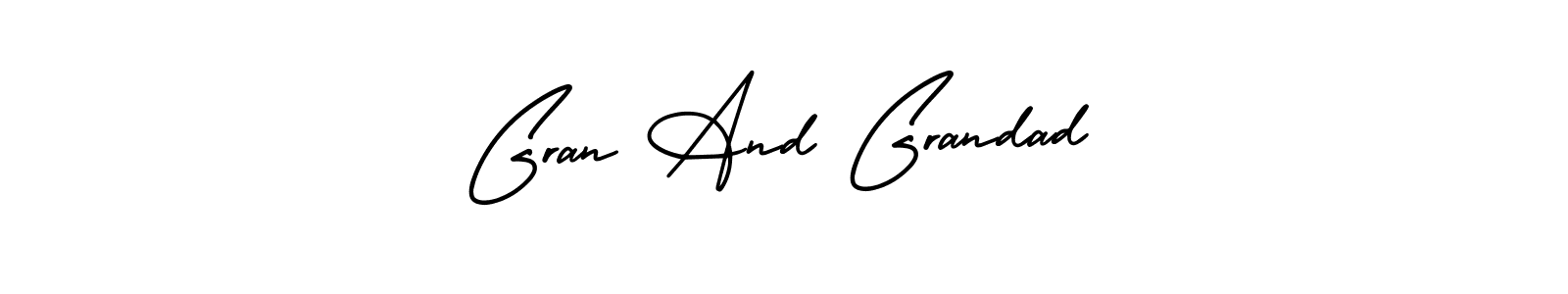 Similarly AmerikaSignatureDemo-Regular is the best handwritten signature design. Signature creator online .You can use it as an online autograph creator for name Gran And Grandad. Gran And Grandad signature style 3 images and pictures png