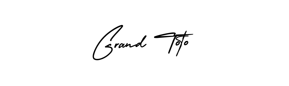 You should practise on your own different ways (AmerikaSignatureDemo-Regular) to write your name (Grand Toto) in signature. don't let someone else do it for you. Grand Toto signature style 3 images and pictures png