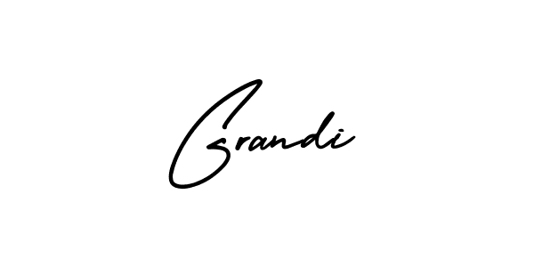 How to make Grandi name signature. Use AmerikaSignatureDemo-Regular style for creating short signs online. This is the latest handwritten sign. Grandi signature style 3 images and pictures png