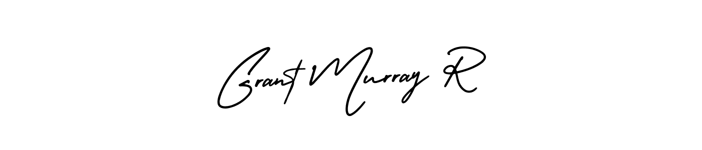 You should practise on your own different ways (AmerikaSignatureDemo-Regular) to write your name (Grant Murray R) in signature. don't let someone else do it for you. Grant Murray R signature style 3 images and pictures png