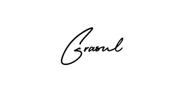 Design your own signature with our free online signature maker. With this signature software, you can create a handwritten (AmerikaSignatureDemo-Regular) signature for name Grasul. Grasul signature style 3 images and pictures png