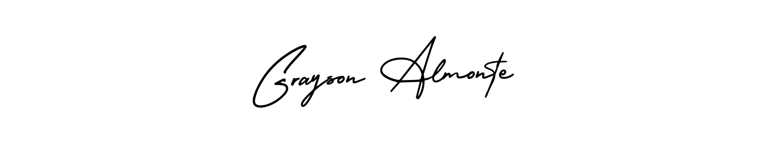 if you are searching for the best signature style for your name Grayson Almonte. so please give up your signature search. here we have designed multiple signature styles  using AmerikaSignatureDemo-Regular. Grayson Almonte signature style 3 images and pictures png