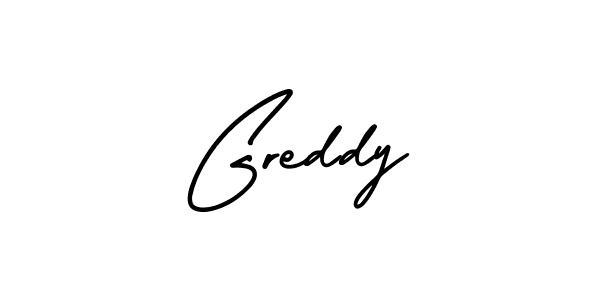 The best way (AmerikaSignatureDemo-Regular) to make a short signature is to pick only two or three words in your name. The name Greddy include a total of six letters. For converting this name. Greddy signature style 3 images and pictures png
