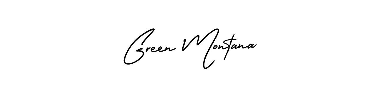 You should practise on your own different ways (AmerikaSignatureDemo-Regular) to write your name (Green Montana) in signature. don't let someone else do it for you. Green Montana signature style 3 images and pictures png