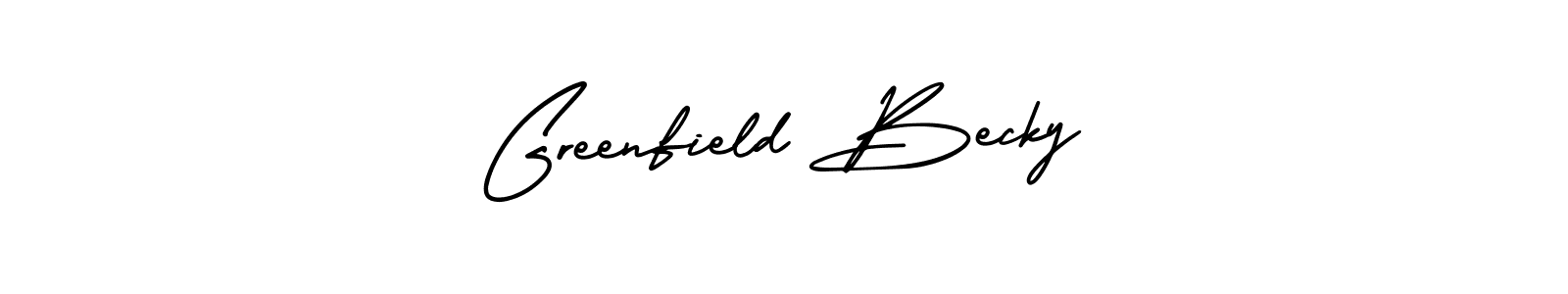 It looks lik you need a new signature style for name Greenfield Becky. Design unique handwritten (AmerikaSignatureDemo-Regular) signature with our free signature maker in just a few clicks. Greenfield Becky signature style 3 images and pictures png