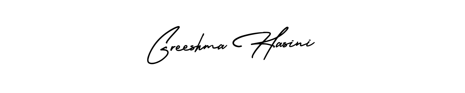 AmerikaSignatureDemo-Regular is a professional signature style that is perfect for those who want to add a touch of class to their signature. It is also a great choice for those who want to make their signature more unique. Get Greeshma Hasini name to fancy signature for free. Greeshma Hasini signature style 3 images and pictures png