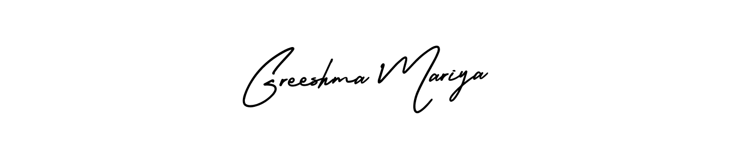 Use a signature maker to create a handwritten signature online. With this signature software, you can design (AmerikaSignatureDemo-Regular) your own signature for name Greeshma Mariya. Greeshma Mariya signature style 3 images and pictures png