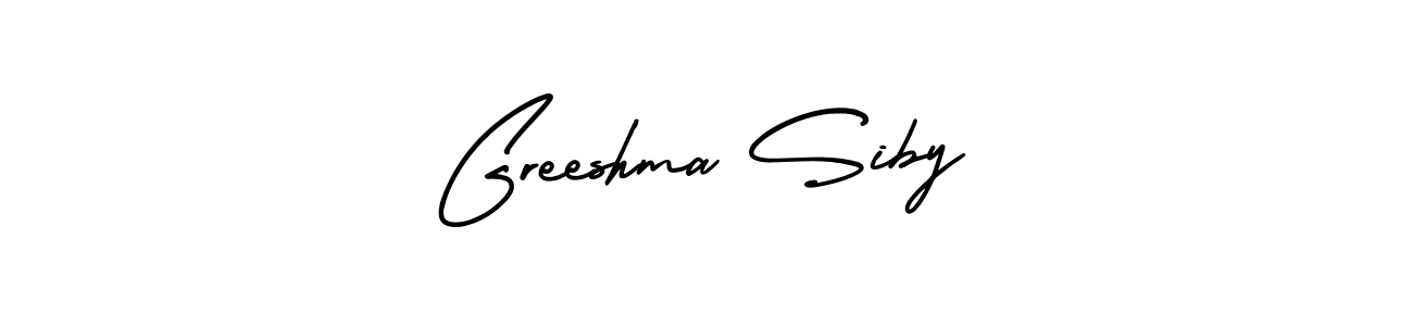 Create a beautiful signature design for name Greeshma Siby. With this signature (AmerikaSignatureDemo-Regular) fonts, you can make a handwritten signature for free. Greeshma Siby signature style 3 images and pictures png