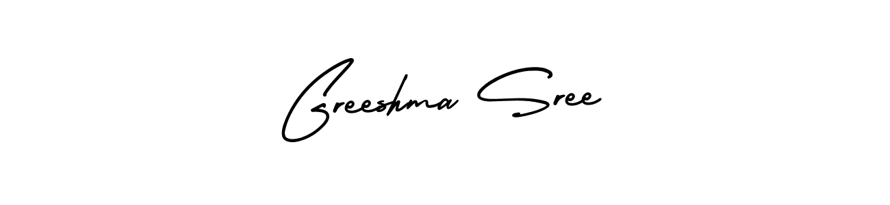 Make a beautiful signature design for name Greeshma Sree. With this signature (AmerikaSignatureDemo-Regular) style, you can create a handwritten signature for free. Greeshma Sree signature style 3 images and pictures png