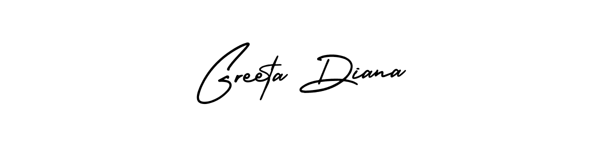 How to make Greeta Diana signature? AmerikaSignatureDemo-Regular is a professional autograph style. Create handwritten signature for Greeta Diana name. Greeta Diana signature style 3 images and pictures png