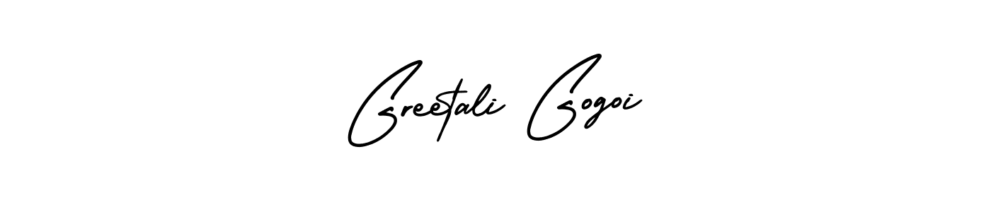 How to make Greetali Gogoi name signature. Use AmerikaSignatureDemo-Regular style for creating short signs online. This is the latest handwritten sign. Greetali Gogoi signature style 3 images and pictures png