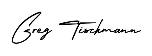 The AmerikaSignatureDemo-Regular typeface gives name Greg Tischmann a refined look. Suitable for certificates, diplomas, and official verification. Greg Tischmann signature style 3 images and pictures png