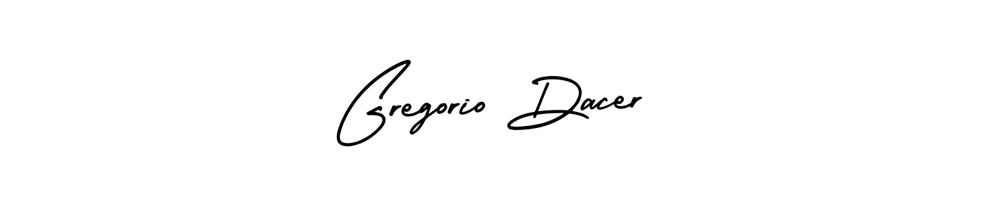 Gregorio Dacer stylish signature style. Best Handwritten Sign (AmerikaSignatureDemo-Regular) for my name. Handwritten Signature Collection Ideas for my name Gregorio Dacer. Gregorio Dacer signature style 3 images and pictures png