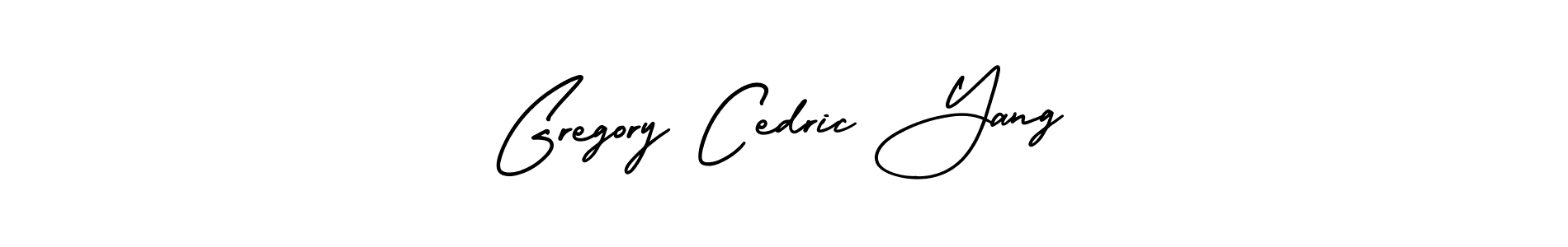 AmerikaSignatureDemo-Regular is a professional signature style that is perfect for those who want to add a touch of class to their signature. It is also a great choice for those who want to make their signature more unique. Get Gregory Cedric Yang name to fancy signature for free. Gregory Cedric Yang signature style 3 images and pictures png