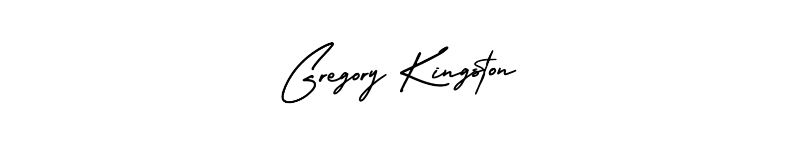 AmerikaSignatureDemo-Regular is a professional signature style that is perfect for those who want to add a touch of class to their signature. It is also a great choice for those who want to make their signature more unique. Get Gregory Kingston name to fancy signature for free. Gregory Kingston signature style 3 images and pictures png