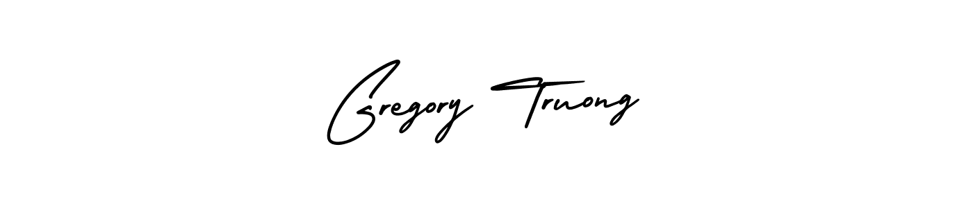 How to make Gregory Truong name signature. Use AmerikaSignatureDemo-Regular style for creating short signs online. This is the latest handwritten sign. Gregory Truong signature style 3 images and pictures png