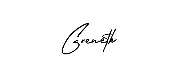 Use a signature maker to create a handwritten signature online. With this signature software, you can design (AmerikaSignatureDemo-Regular) your own signature for name Greneth. Greneth signature style 3 images and pictures png