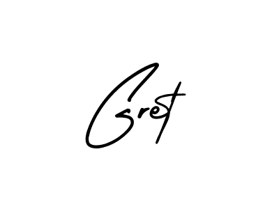 It looks lik you need a new signature style for name Gret. Design unique handwritten (AmerikaSignatureDemo-Regular) signature with our free signature maker in just a few clicks. Gret signature style 3 images and pictures png