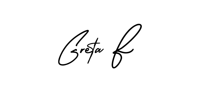 This is the best signature style for the Greta F name. Also you like these signature font (AmerikaSignatureDemo-Regular). Mix name signature. Greta F signature style 3 images and pictures png