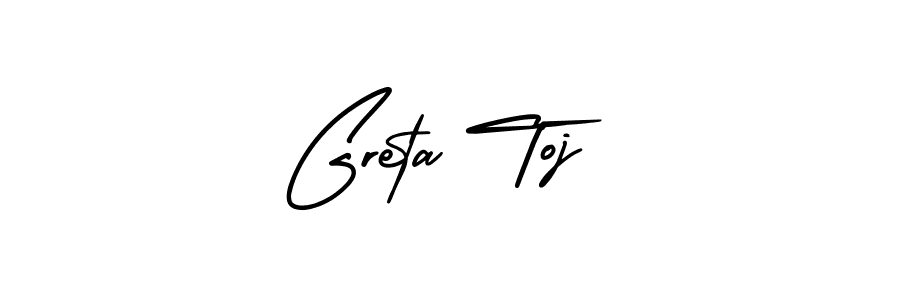 Greta Toj stylish signature style. Best Handwritten Sign (AmerikaSignatureDemo-Regular) for my name. Handwritten Signature Collection Ideas for my name Greta Toj. Greta Toj signature style 3 images and pictures png