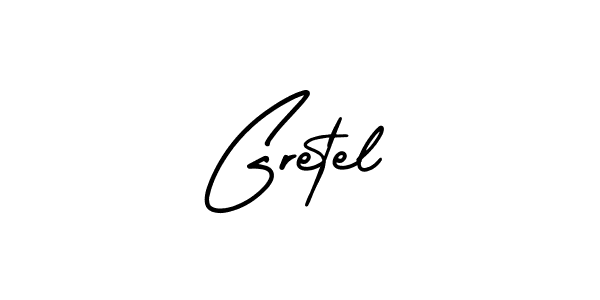 Make a beautiful signature design for name Gretel. With this signature (AmerikaSignatureDemo-Regular) style, you can create a handwritten signature for free. Gretel signature style 3 images and pictures png