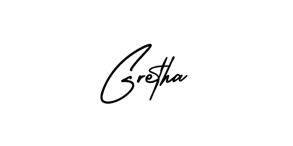 Create a beautiful signature design for name Gretha. With this signature (AmerikaSignatureDemo-Regular) fonts, you can make a handwritten signature for free. Gretha signature style 3 images and pictures png