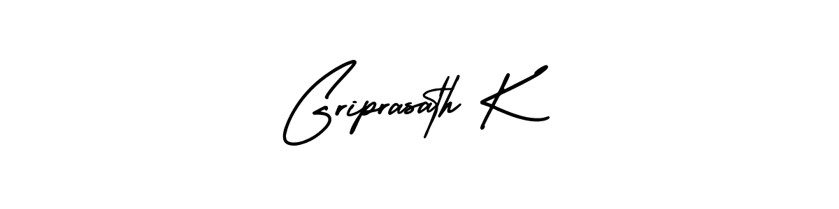 if you are searching for the best signature style for your name Griprasath K. so please give up your signature search. here we have designed multiple signature styles  using AmerikaSignatureDemo-Regular. Griprasath K signature style 3 images and pictures png