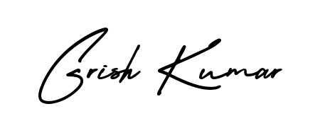 Generate high-definition signature styles for Grish Kumar. The AmerikaSignatureDemo-Regular typeface ensures crisp legibility and sophisticated design. Grish Kumar signature style 3 images and pictures png