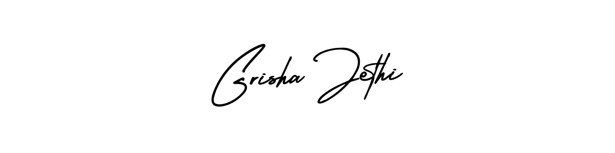Grisha Jethi stylish signature style. Best Handwritten Sign (AmerikaSignatureDemo-Regular) for my name. Handwritten Signature Collection Ideas for my name Grisha Jethi. Grisha Jethi signature style 3 images and pictures png
