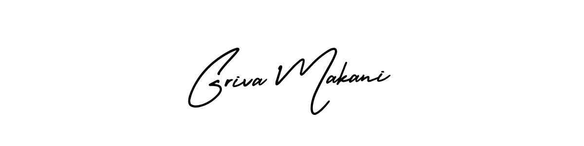 The best way (AmerikaSignatureDemo-Regular) to make a short signature is to pick only two or three words in your name. The name Griva Makani include a total of six letters. For converting this name. Griva Makani signature style 3 images and pictures png