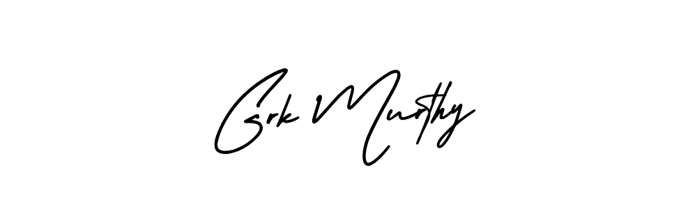 You should practise on your own different ways (AmerikaSignatureDemo-Regular) to write your name (Grk Murthy) in signature. don't let someone else do it for you. Grk Murthy signature style 3 images and pictures png