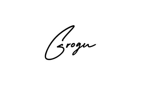 Make a beautiful signature design for name Grogu. With this signature (AmerikaSignatureDemo-Regular) style, you can create a handwritten signature for free. Grogu signature style 3 images and pictures png