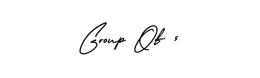 Group Of 5 stylish signature style. Best Handwritten Sign (AmerikaSignatureDemo-Regular) for my name. Handwritten Signature Collection Ideas for my name Group Of 5. Group Of 5 signature style 3 images and pictures png