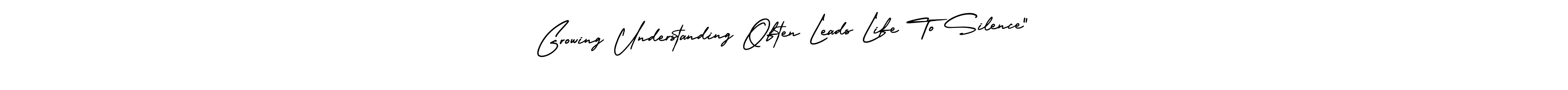 It looks lik you need a new signature style for name Growing Understanding Often Leads Life To Silence”. Design unique handwritten (AmerikaSignatureDemo-Regular) signature with our free signature maker in just a few clicks. Growing Understanding Often Leads Life To Silence” signature style 3 images and pictures png