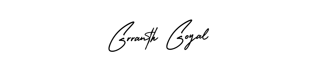 How to Draw Grranth Goyal signature style? AmerikaSignatureDemo-Regular is a latest design signature styles for name Grranth Goyal. Grranth Goyal signature style 3 images and pictures png