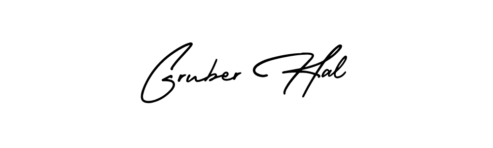 Gruber Hal stylish signature style. Best Handwritten Sign (AmerikaSignatureDemo-Regular) for my name. Handwritten Signature Collection Ideas for my name Gruber Hal. Gruber Hal signature style 3 images and pictures png