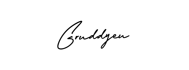 You should practise on your own different ways (AmerikaSignatureDemo-Regular) to write your name (Gruddyeu) in signature. don't let someone else do it for you. Gruddyeu signature style 3 images and pictures png