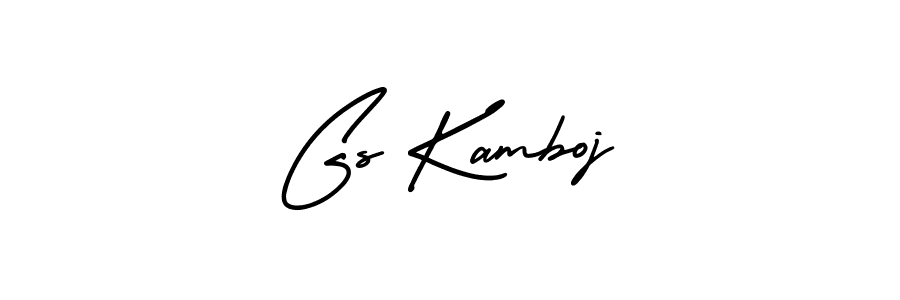 You should practise on your own different ways (AmerikaSignatureDemo-Regular) to write your name (Gs Kamboj) in signature. don't let someone else do it for you. Gs Kamboj signature style 3 images and pictures png