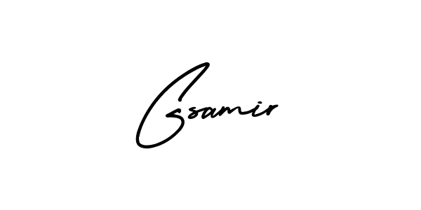 Gsamir stylish signature style. Best Handwritten Sign (AmerikaSignatureDemo-Regular) for my name. Handwritten Signature Collection Ideas for my name Gsamir. Gsamir signature style 3 images and pictures png