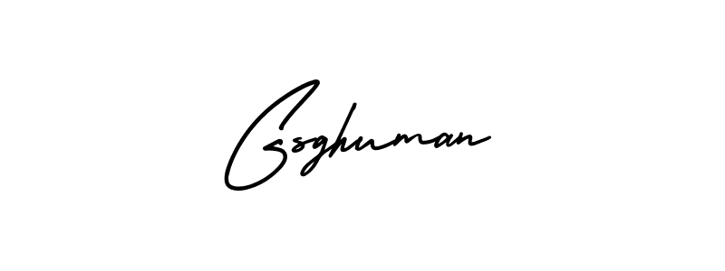 Use a signature maker to create a handwritten signature online. With this signature software, you can design (AmerikaSignatureDemo-Regular) your own signature for name Gsghuman. Gsghuman signature style 3 images and pictures png