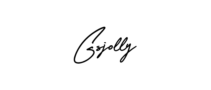 The best way (AmerikaSignatureDemo-Regular) to make a short signature is to pick only two or three words in your name. The name Gsjolly include a total of six letters. For converting this name. Gsjolly signature style 3 images and pictures png