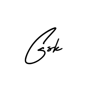 The best way (AmerikaSignatureDemo-Regular) to make a short signature is to pick only two or three words in your name. The name Gsk include a total of six letters. For converting this name. Gsk signature style 3 images and pictures png