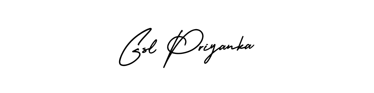Create a beautiful signature design for name Gsl Priyanka. With this signature (AmerikaSignatureDemo-Regular) fonts, you can make a handwritten signature for free. Gsl Priyanka signature style 3 images and pictures png