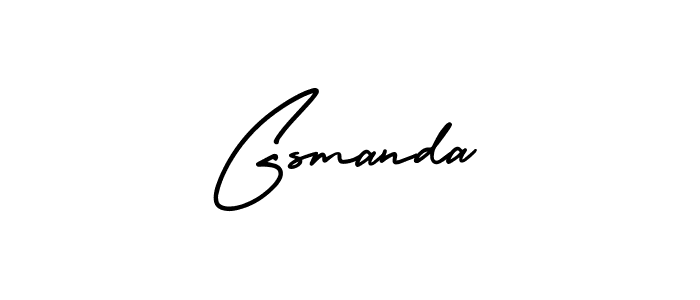 You should practise on your own different ways (AmerikaSignatureDemo-Regular) to write your name (Gsmanda) in signature. don't let someone else do it for you. Gsmanda signature style 3 images and pictures png