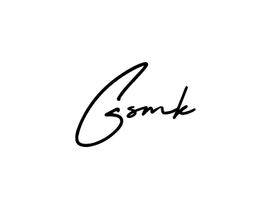 You should practise on your own different ways (AmerikaSignatureDemo-Regular) to write your name (Gsmk) in signature. don't let someone else do it for you. Gsmk signature style 3 images and pictures png