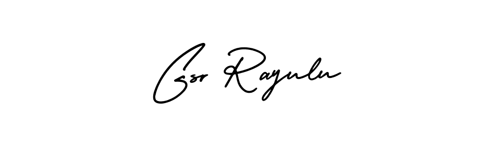 How to make Gsr Rayulu name signature. Use AmerikaSignatureDemo-Regular style for creating short signs online. This is the latest handwritten sign. Gsr Rayulu signature style 3 images and pictures png